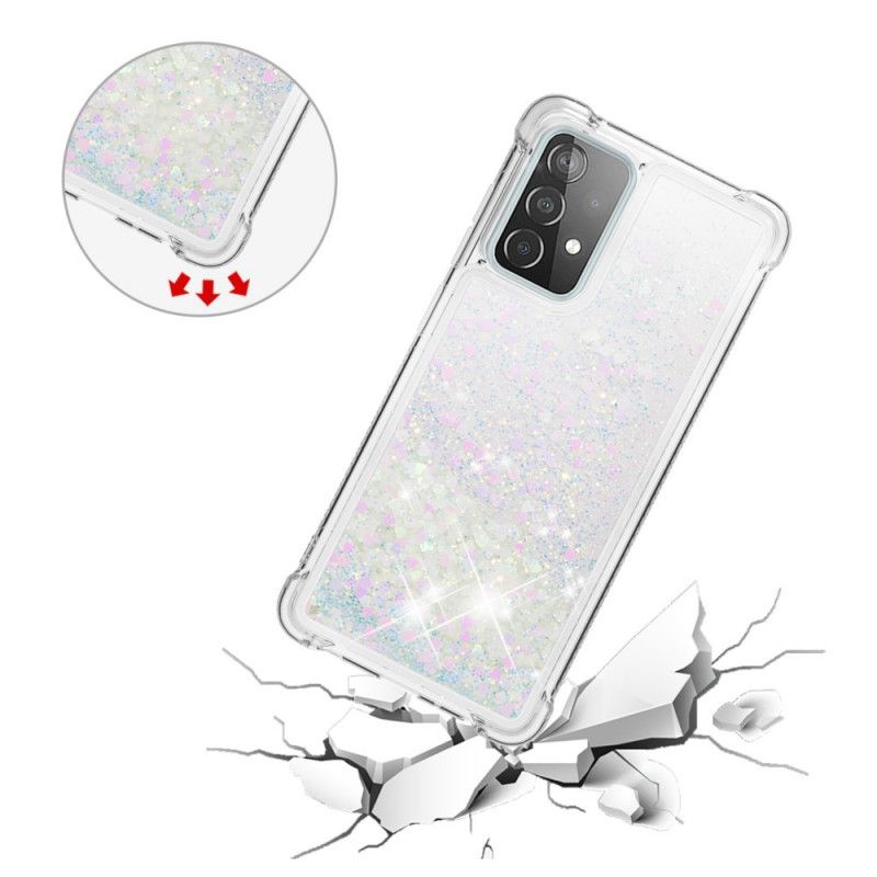 Cover Samsung Galaxy A52 4G / A52 5G Hvid Lystglitter