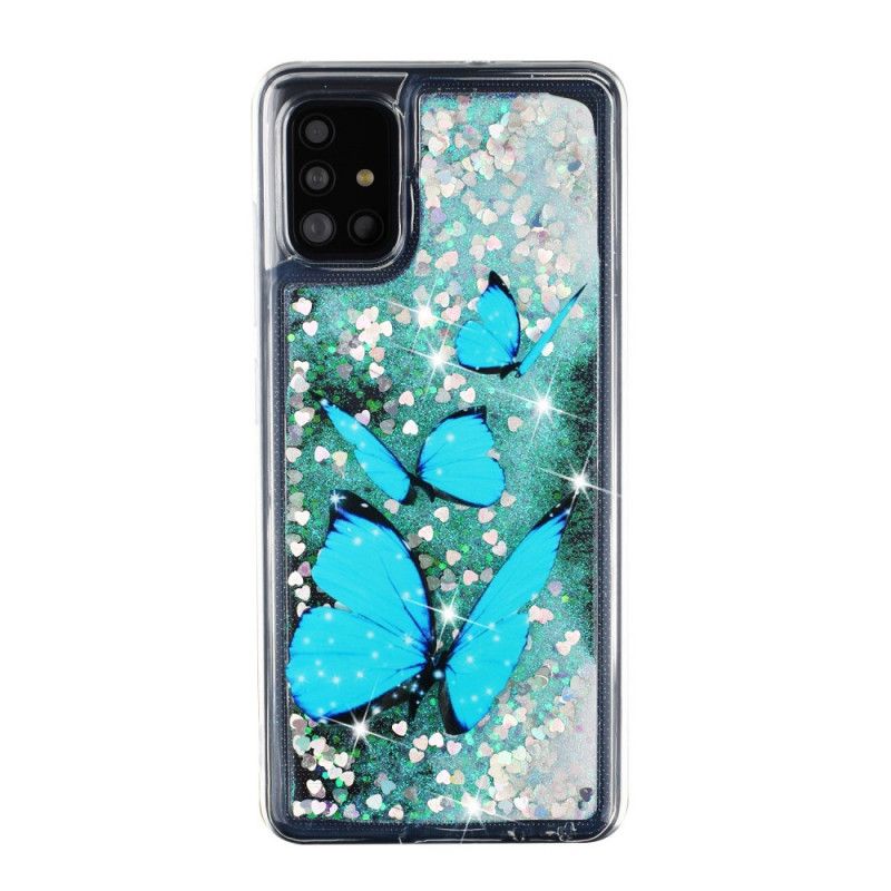 Cover Samsung Galaxy A52 4G / A52 5G Mobilcover Glitter Flyvende Sommerfugle