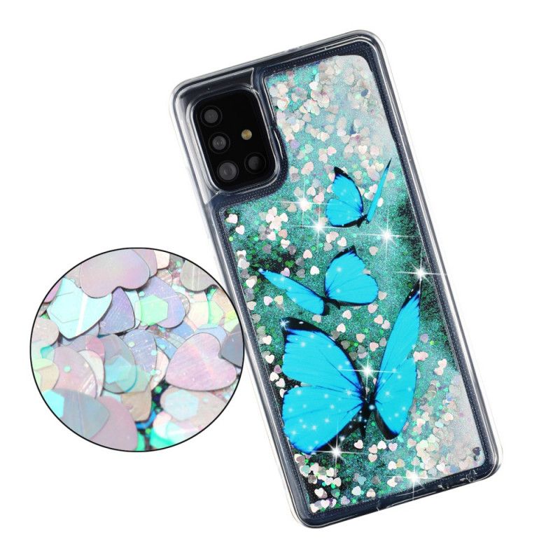 Cover Samsung Galaxy A52 4G / A52 5G Mobilcover Glitter Flyvende Sommerfugle