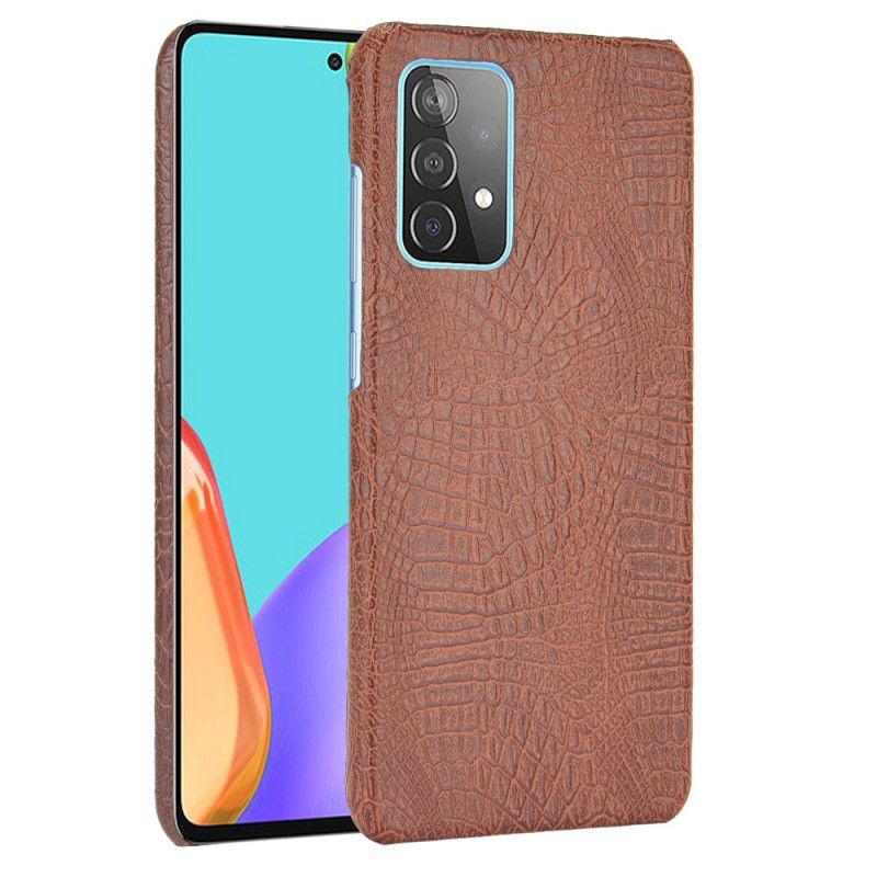 Cover Samsung Galaxy A52 4G / A52 5G Sort Krokodillehudeffekt