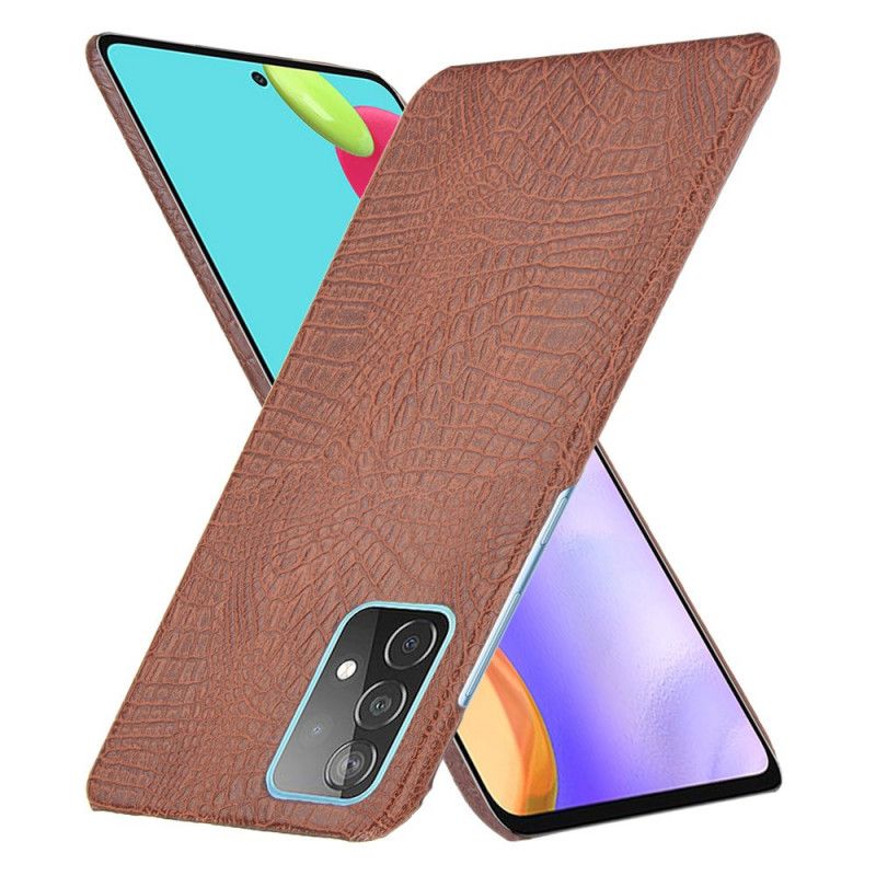 Cover Samsung Galaxy A52 4G / A52 5G Sort Krokodillehudeffekt