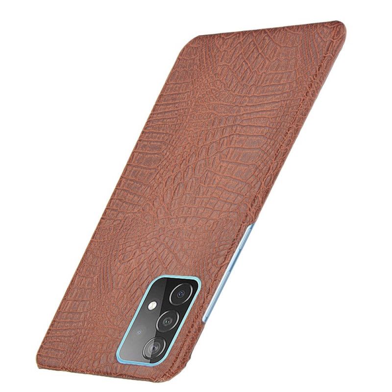 Cover Samsung Galaxy A52 4G / A52 5G Sort Krokodillehudeffekt