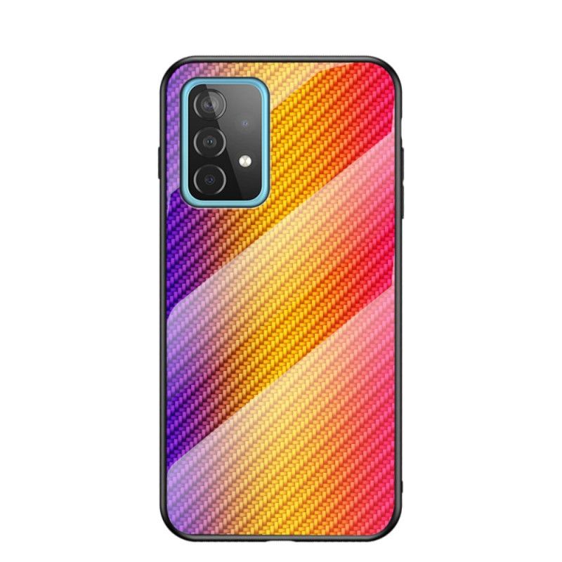 Cover Samsung Galaxy A52 4G / A52 5G Sort Mobilcover Kulfiber Hærdet Glas