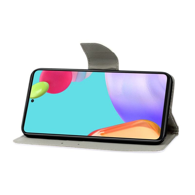 Flip Cover Læder for Samsung Galaxy A52 4G / A52 5G Kat Rører Mig Ikke Med Rem