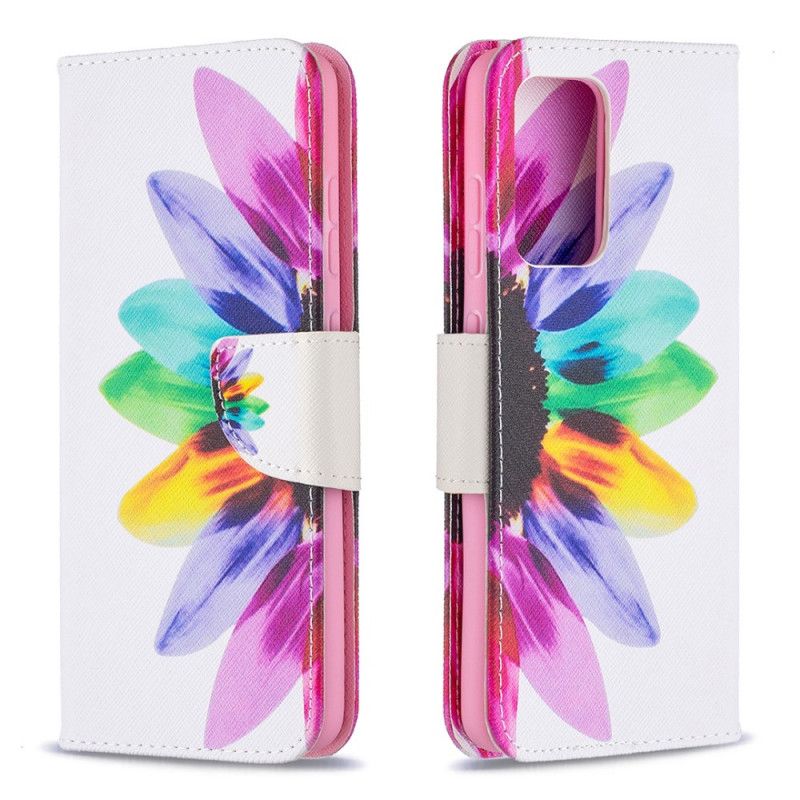 Flip Cover Læder Samsung Galaxy A52 4G / A52 5G Akvarelblomst