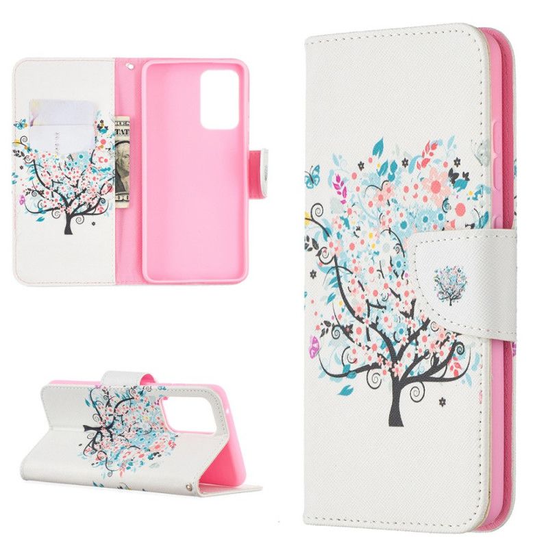 Flip Cover Læder Samsung Galaxy A52 4G / A52 5G Blomstret Træ