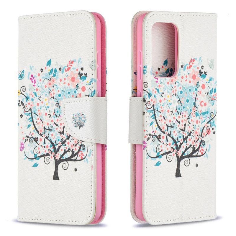 Flip Cover Læder Samsung Galaxy A52 4G / A52 5G Blomstret Træ