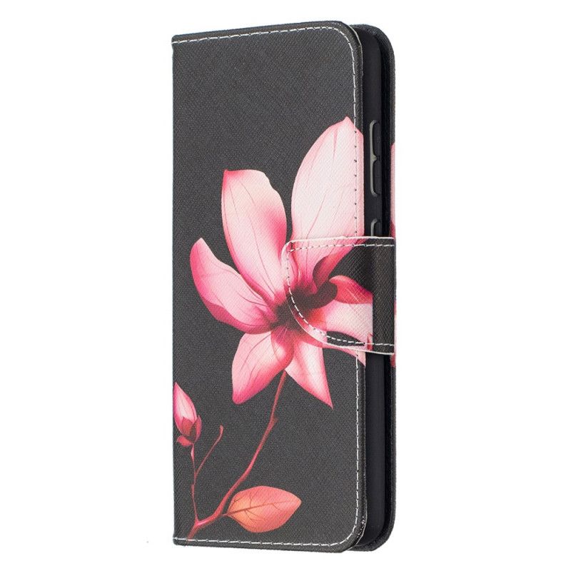 Flip Cover Læder Samsung Galaxy A52 4G / A52 5G Lyserød Blomst