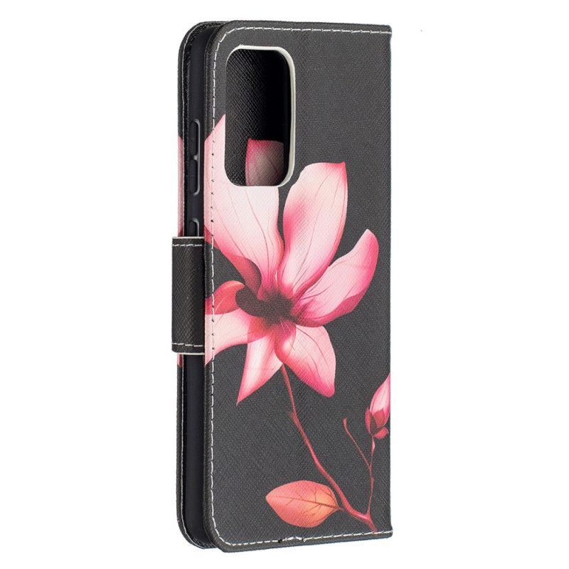 Flip Cover Læder Samsung Galaxy A52 4G / A52 5G Lyserød Blomst