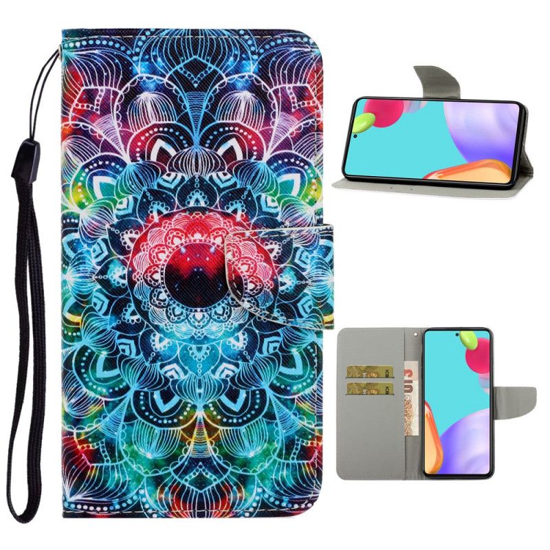 Flip Cover Læder Samsung Galaxy A52 4G / A52 5G Prangende Rem Mandala Beskyttelse