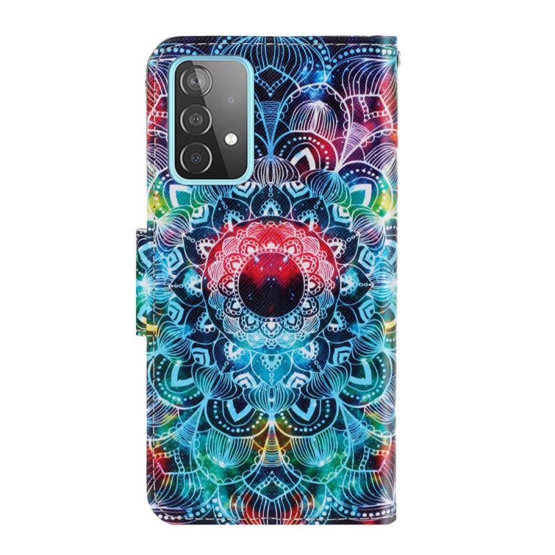 Flip Cover Læder Samsung Galaxy A52 4G / A52 5G Prangende Rem Mandala Beskyttelse