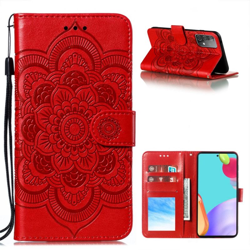 Flip Cover Læder Samsung Galaxy A52 4G / A52 5G Sort Hele Mandala Beskyttelse