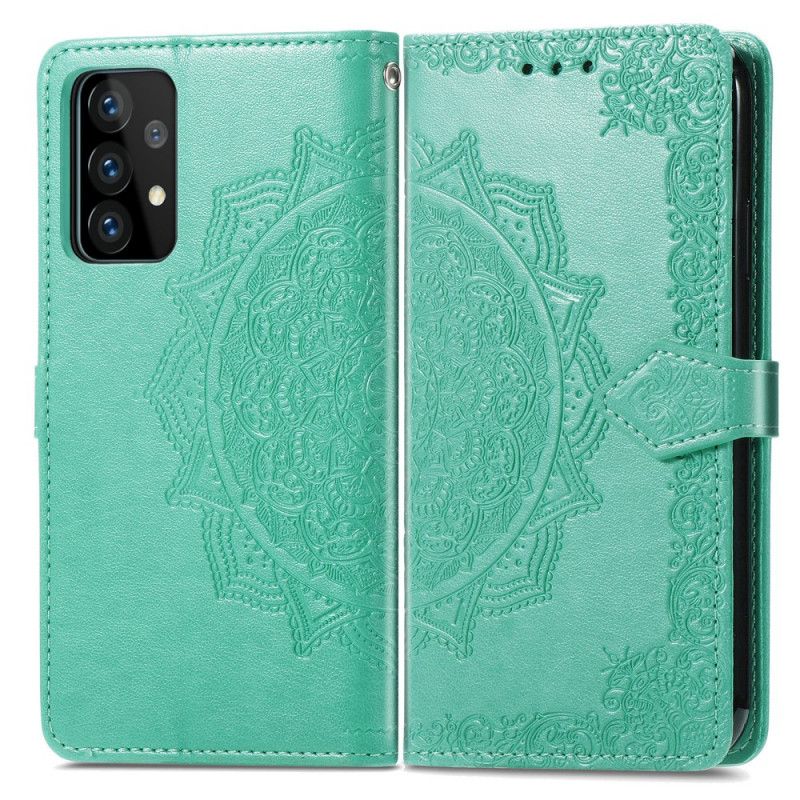 Flip Cover Læder Samsung Galaxy A52 4G / A52 5G Sort Middelaldermandala Beskyttelse