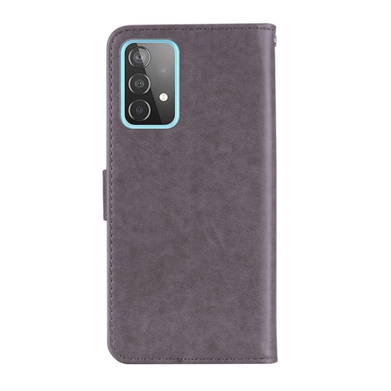 Flip Cover Samsung Galaxy A52 4G / A52 5G Grå Mobilcover Uglemandala Og Charme