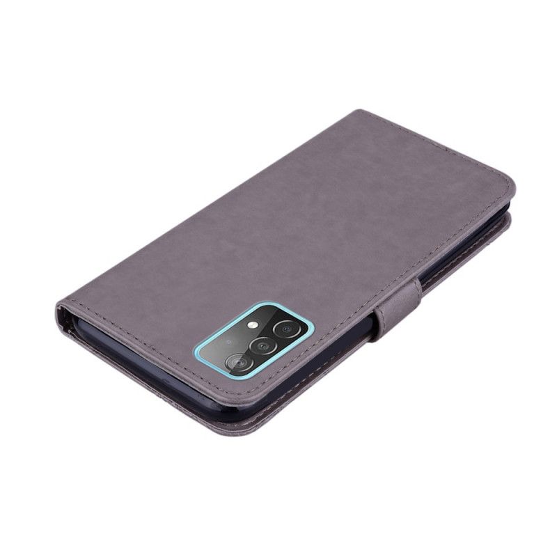 Flip Cover Samsung Galaxy A52 4G / A52 5G Grå Mobilcover Uglemandala Og Charme