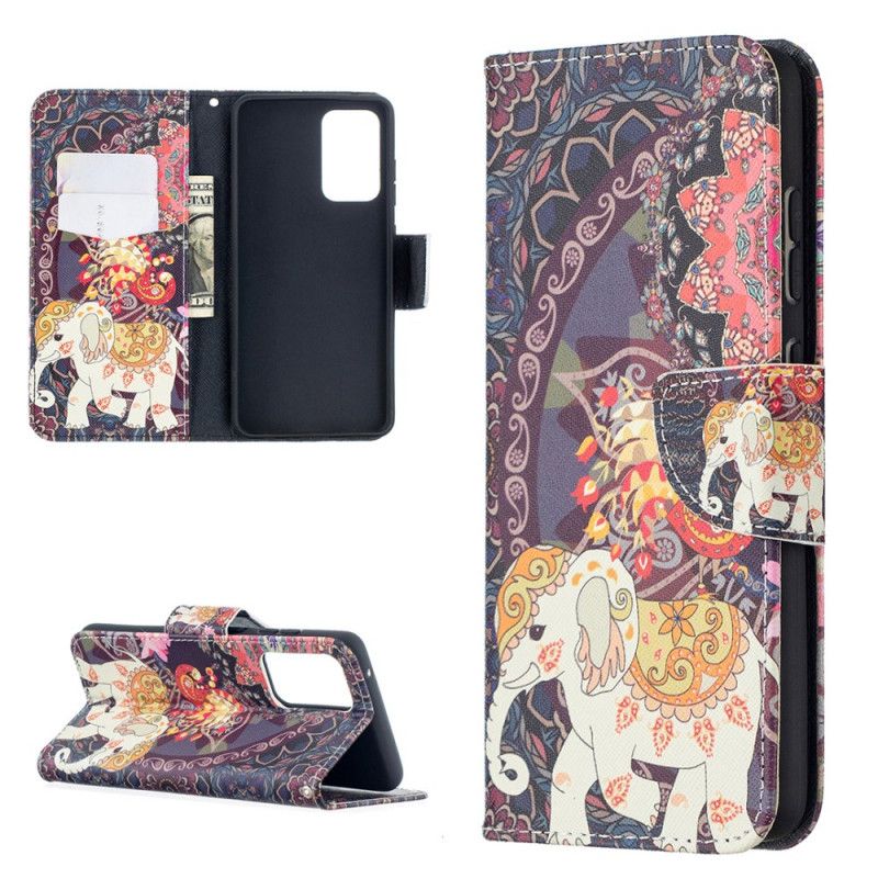 Flip Cover Samsung Galaxy A52 4G / A52 5G Mobilcover Etnisk Elefantmandala