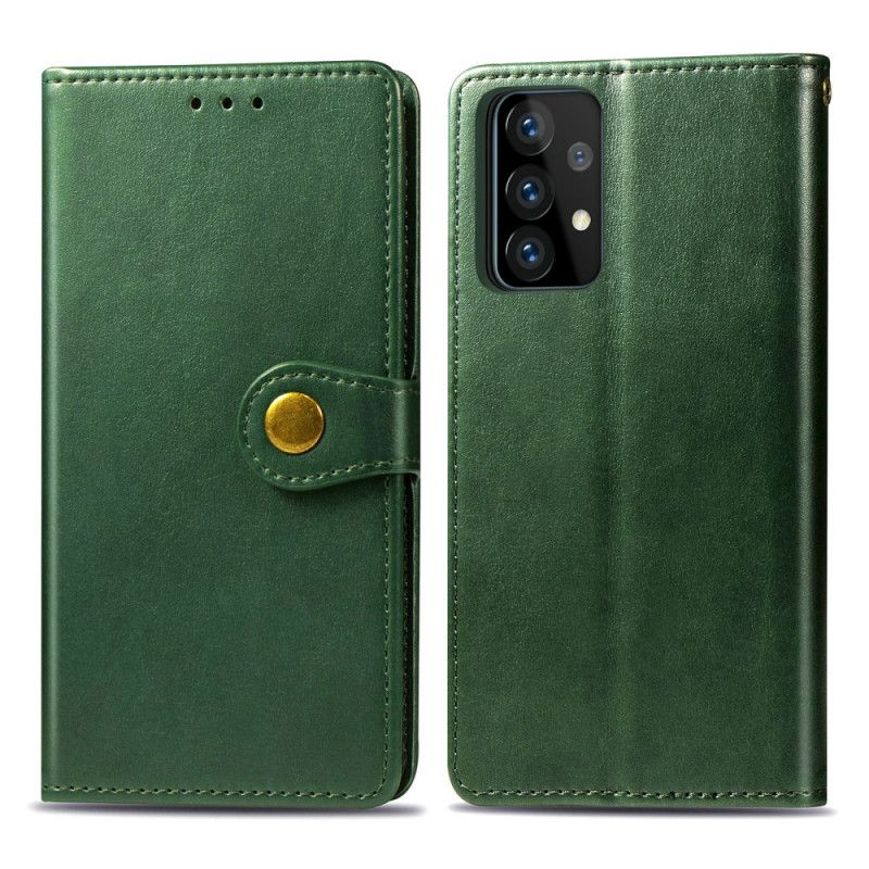 Flip Cover Samsung Galaxy A52 4G / A52 5G Sort Kunstlæder Og Vintage Lås