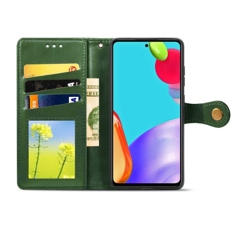 Flip Cover Samsung Galaxy A52 4G / A52 5G Sort Kunstlæder Og Vintage Lås