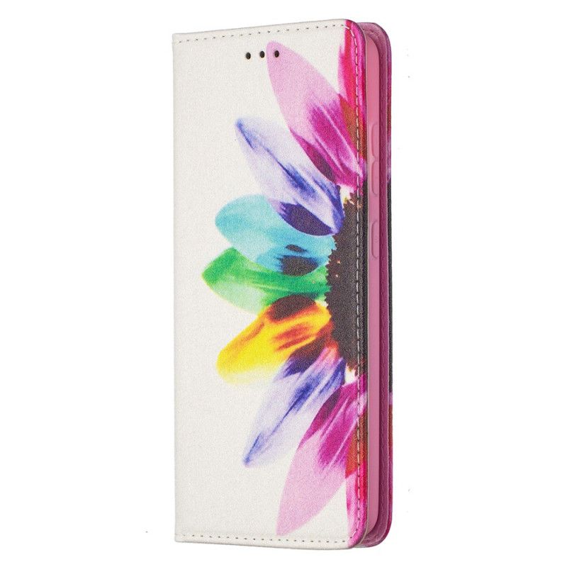 Læder Cover for Samsung Galaxy A52 4G / A52 5G Akvarelblomst