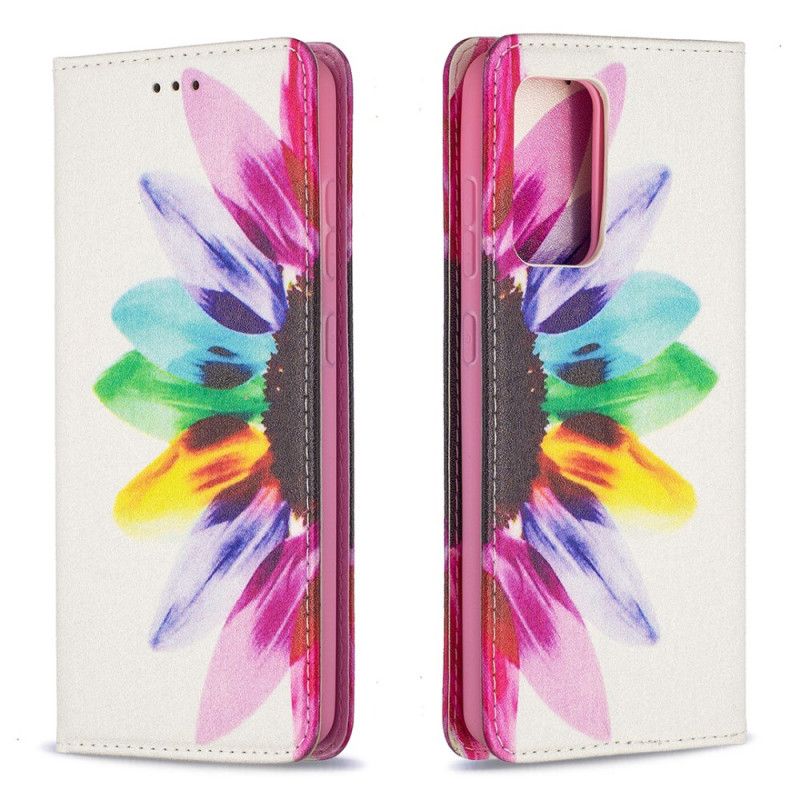 Læder Cover for Samsung Galaxy A52 4G / A52 5G Akvarelblomst