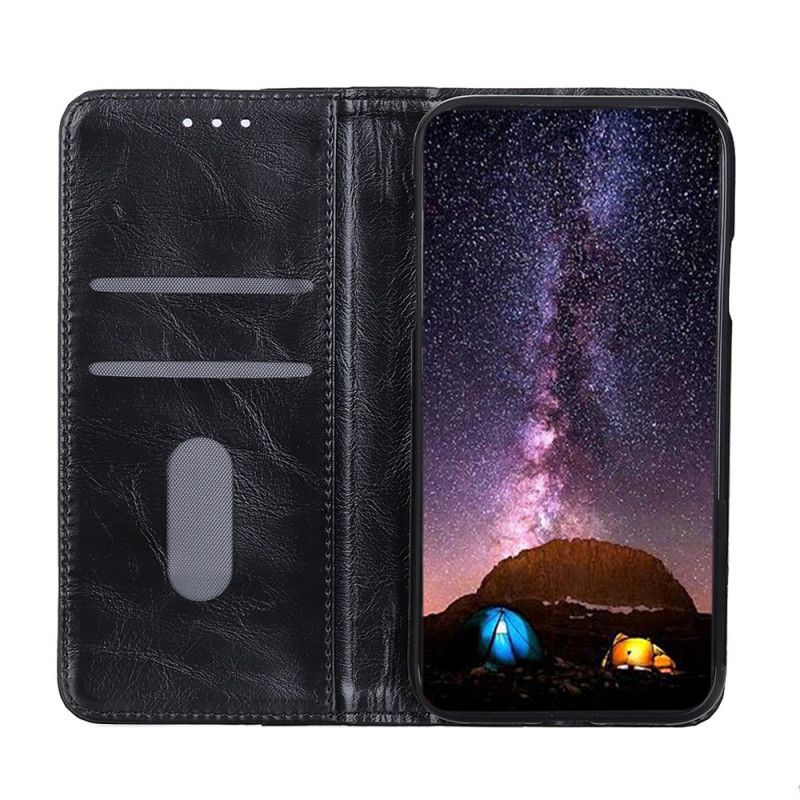 Læder Cover Samsung Galaxy A52 4G / A52 5G Sort Nappalæder Stil