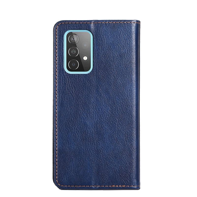 Læder Cover Samsung Galaxy A52 4G / A52 5G Sort Vintage Læderstil Original