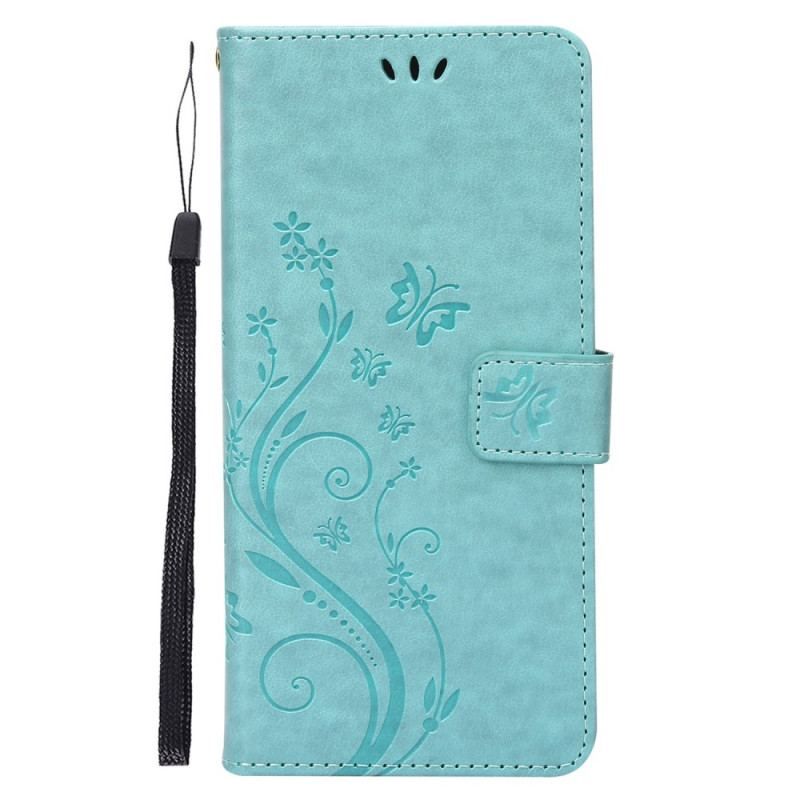 Flip Cover Google Pixel 7 Med Snor Pro Flowers And Butterflies Strop