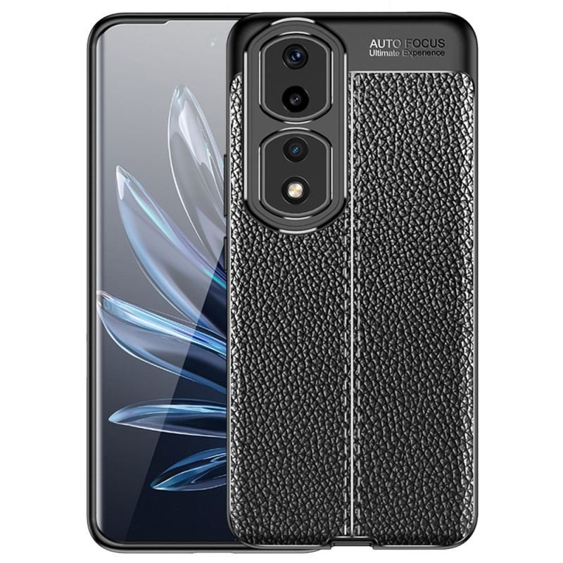 Cover Honor 90 Pro Dobbelt Linje Litchi Læder Effekt