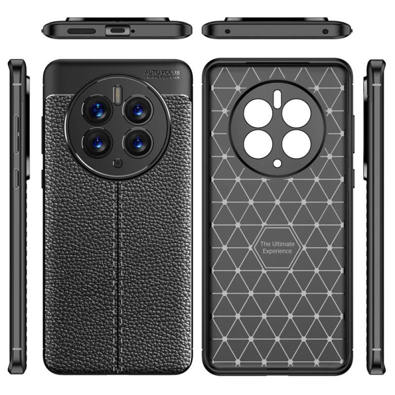 Cover Huawei Mate 50 Pro Dobbelt Linje Litchi Læder Effekt