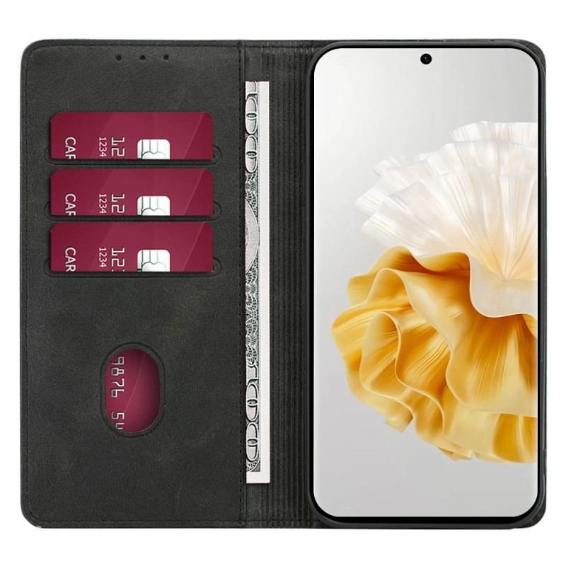 Cover Huawei P60 Pro Flip Cover Kalvetekstur