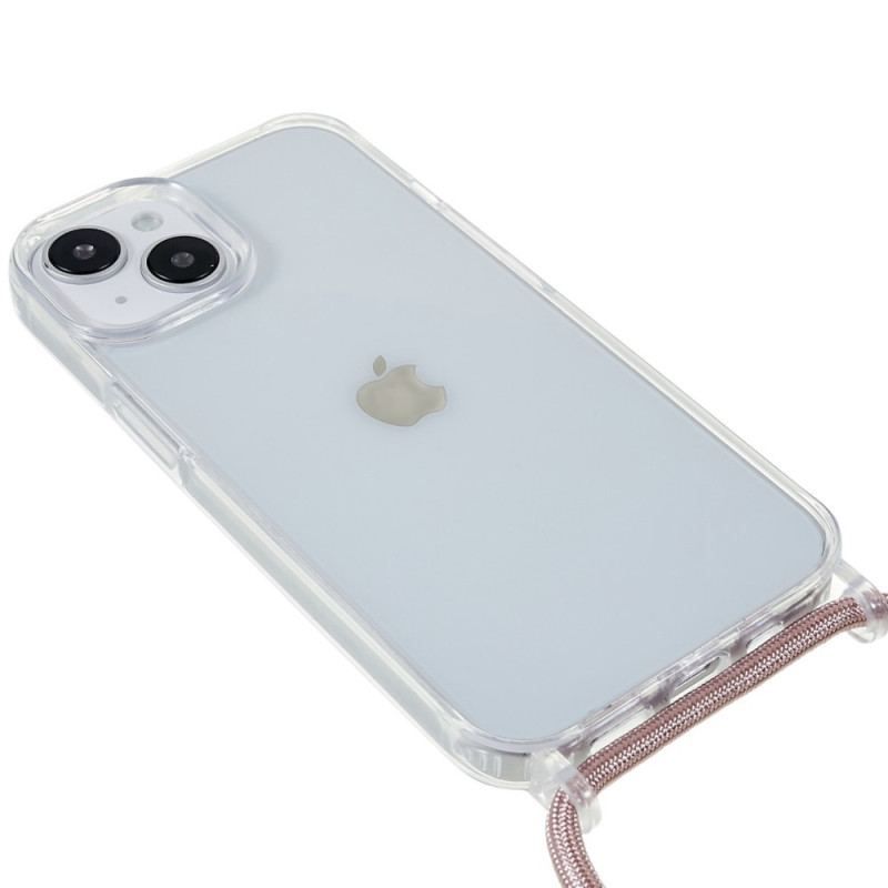 Cover iPhone 14 Gennemsigtig Med Farvet Ledning