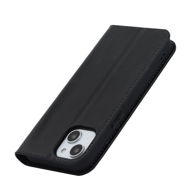 Cover iPhone 14 Plus Flip Cover Ægte Læder