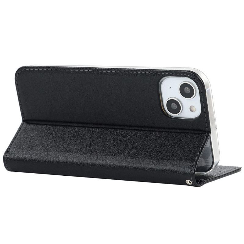 Cover iPhone 14 Plus Flip Cover Blødt Læderstil Med Rem