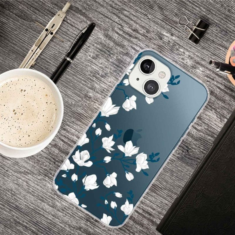 Cover iPhone 14 Plus Hvide Blomster