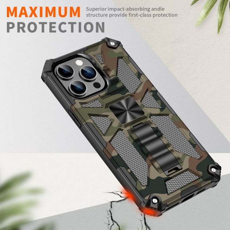 Cover iPhone 14 Pro Camouflage Aftagelig Støtte