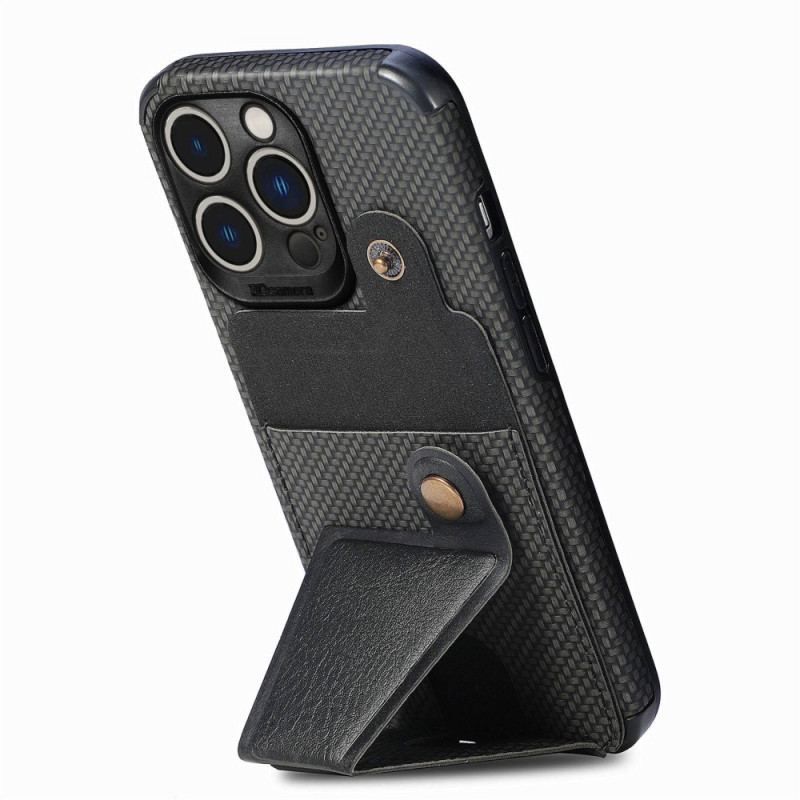 Cover iPhone 14 Pro Carbon Fiber Kortholder Beslag