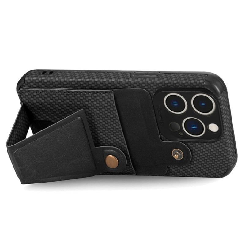 Cover iPhone 14 Pro Carbon Fiber Kortholder Beslag