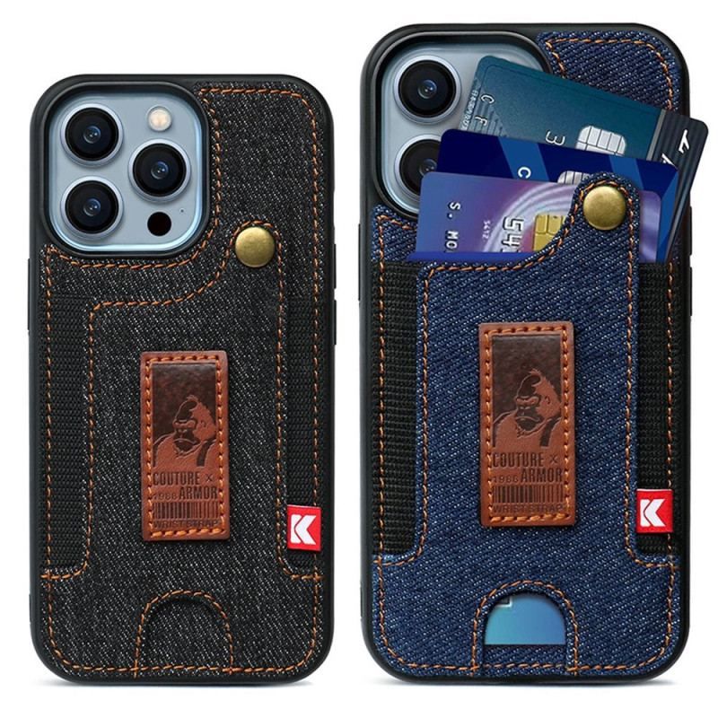 Cover iPhone 14 Pro Kortholder Og Jeansrem