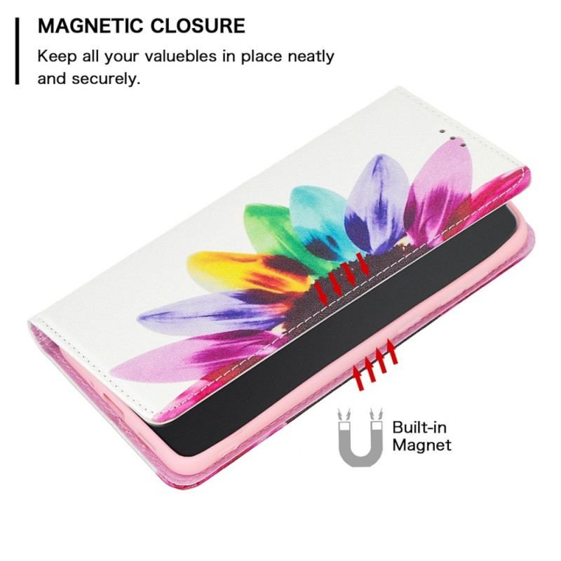 Cover iPhone 14 Pro Max Flip Cover Akvarel Blomst