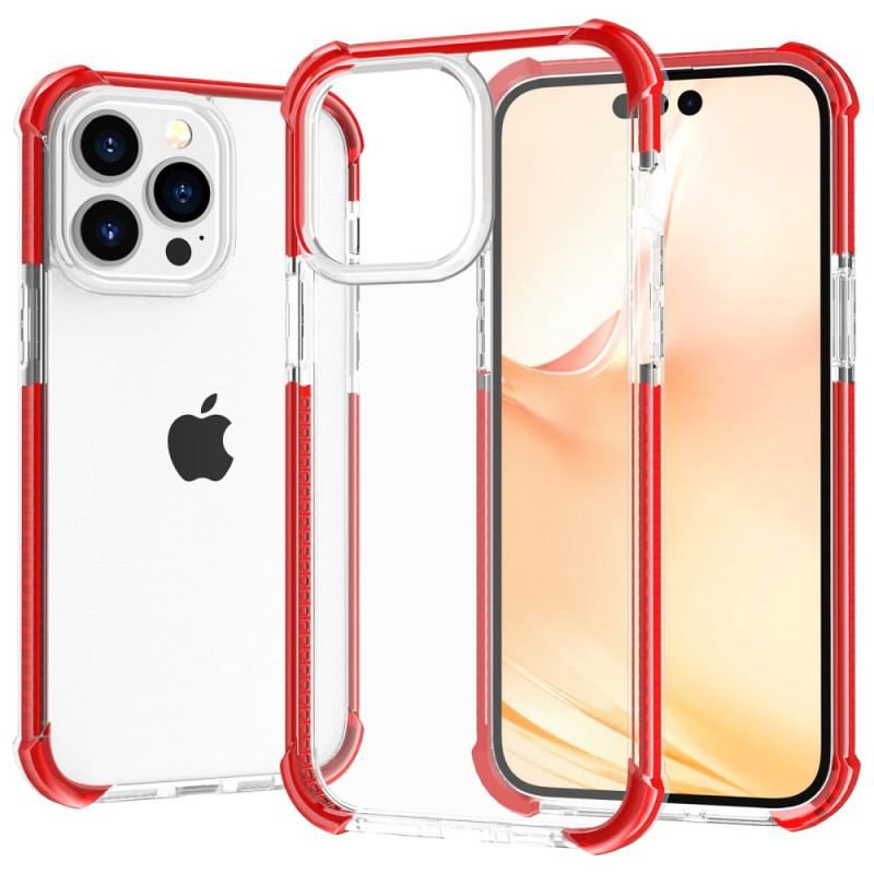 Cover iPhone 14 Pro Max Gennemsigtige Farvede Kanter