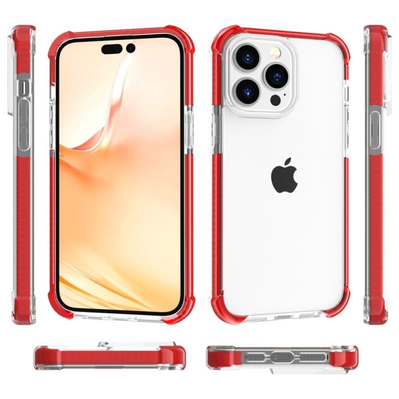 Cover iPhone 14 Pro Max Gennemsigtige Farvede Kanter