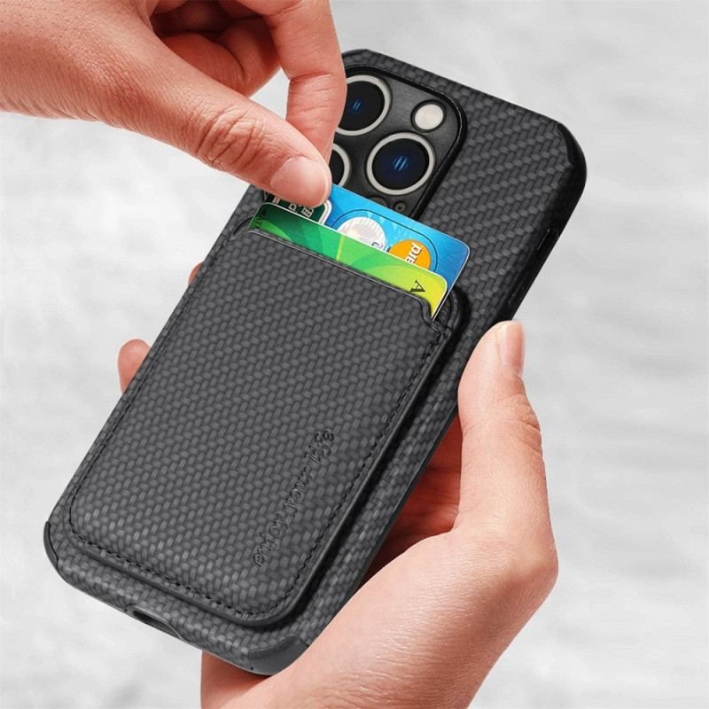 Cover iPhone 14 Pro Punge Etui Carbon Fiber Og Magnetisk Tegnebog