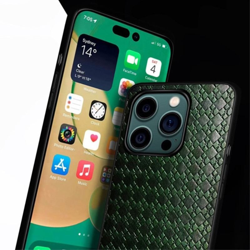 Cover iPhone 14 Pro Vævet Kunstlæder