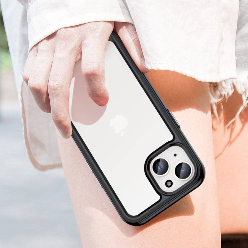 Cover iPhone 15 Plus Akrylbagside Og Silikonekanter