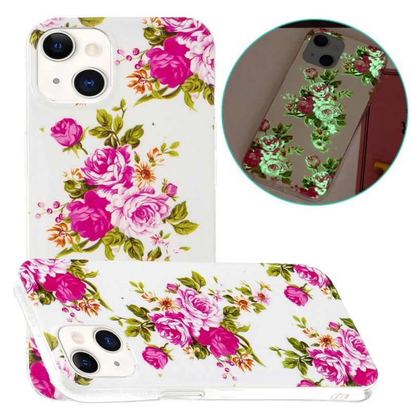 Cover iPhone 15 Plus Fluorescerende Blomster