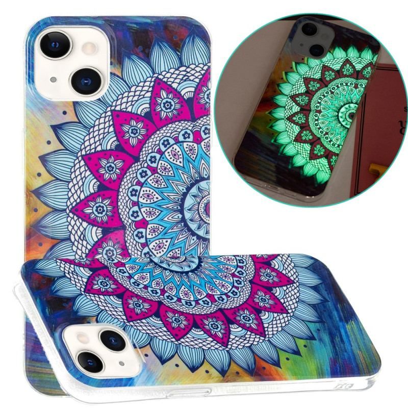 Cover iPhone 15 Plus Fluorescerende Mandala