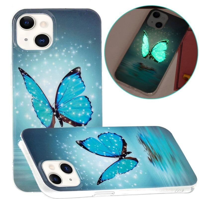 Cover iPhone 15 Plus Fluorescerende Sommerfugle