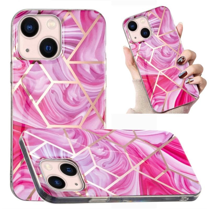 Cover iPhone 15 Plus Prangende Geometrisk Marmor