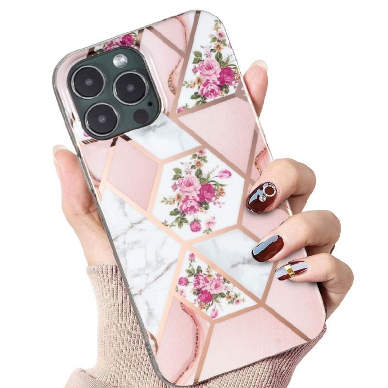 Cover iPhone 15 Pro Blomstermarmor