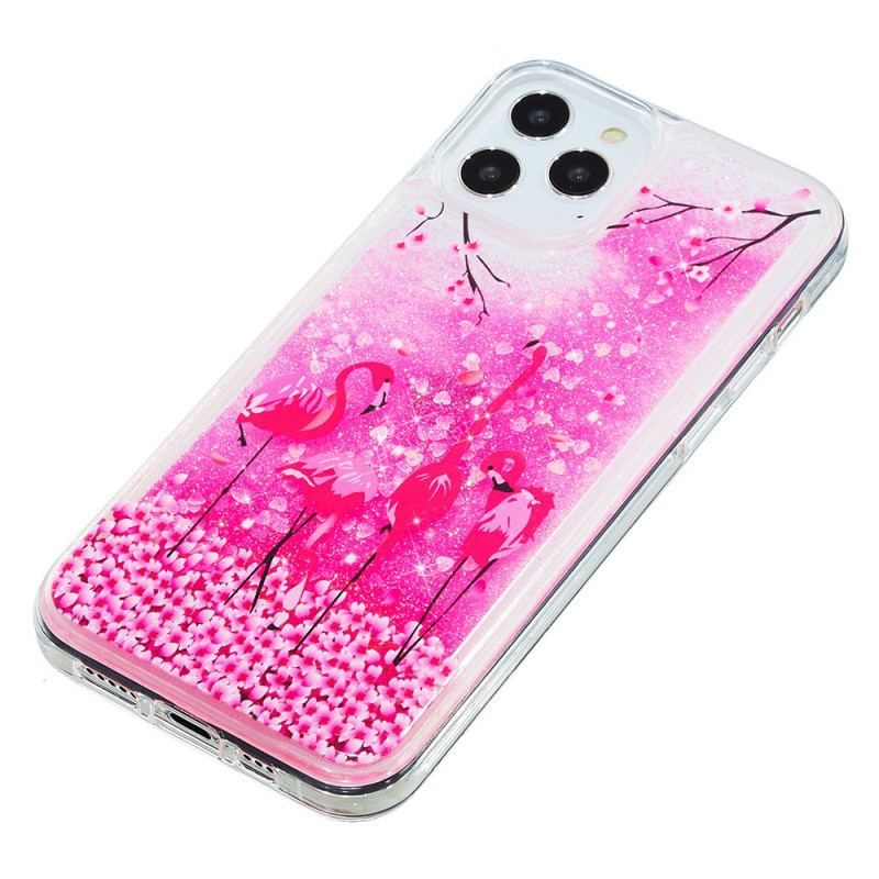 Cover iPhone 15 Pro Flamingo Glitter